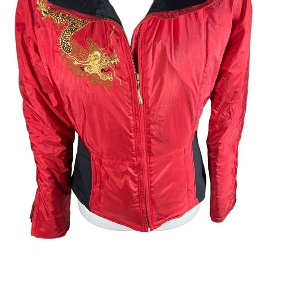 Vintage Obermeyer Limited Edition Red Dragon Red and Black Puffer Jacket - Picture 3 of 13